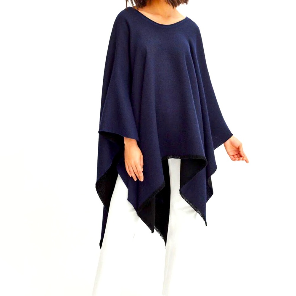 CUYANA Alpaca Blanket Scarf - Reversible Black / Navy